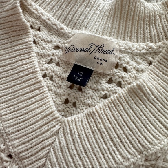 Women's Openwork V-Neck Pullover Sweater - Universal Thread NWOT - Picture 3 of 6